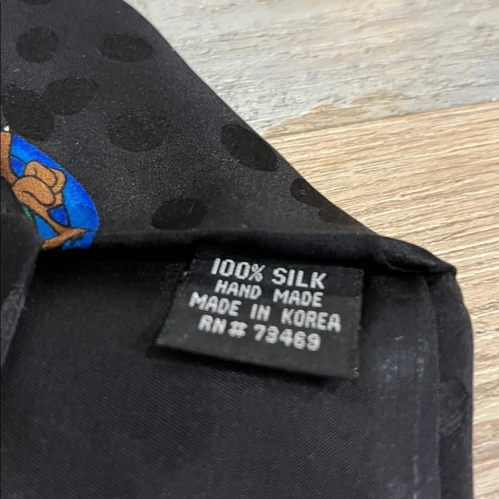 Vintage 1993 Looney Tunes Mania Character Graphic Print Black Men’s Neck Tie